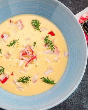 Сырный крем-суп с крабовым мясом