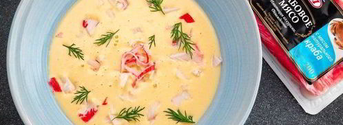 сырный крем-суп с крабовым мясом. Шаг 10