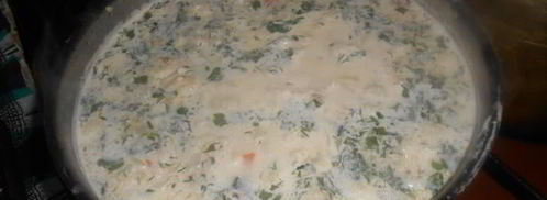 сырный суп с грецким орехом. Шаг 10