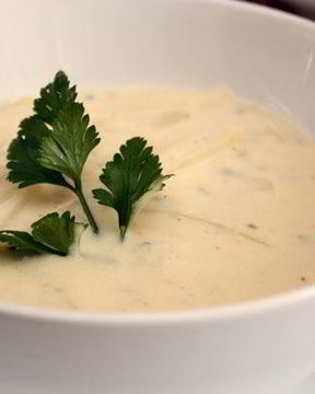 Сырный суп с кольраби