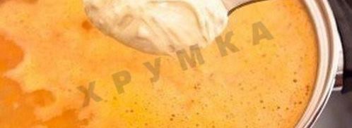 сырный суп с курицей и плавленным сыром и рисом. Шаг 5