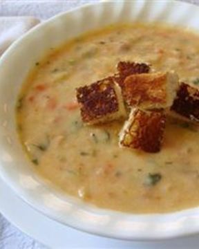 Сырный суп с лососем