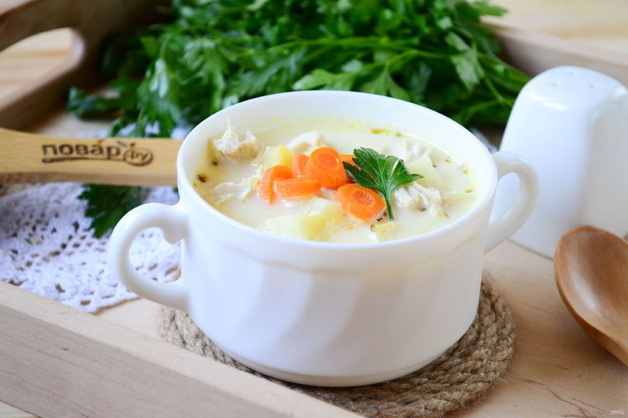 Рецепт сырного супа с морковкой