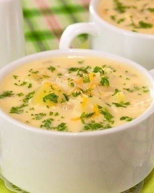 Сырный суп с рисом