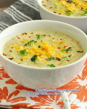 Сырный суп с шампиньонами и брокколи