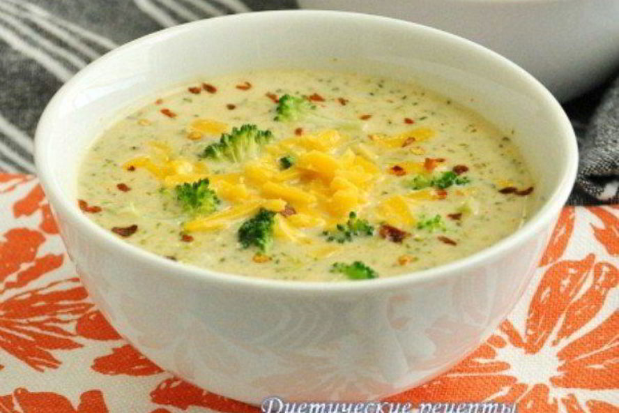 Рецепт сырного супа с шампиньонами и брокколи