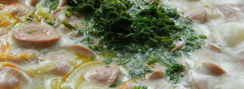 сырный суп с сосисками. Шаг 10