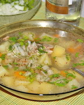 Уха из морского окуня