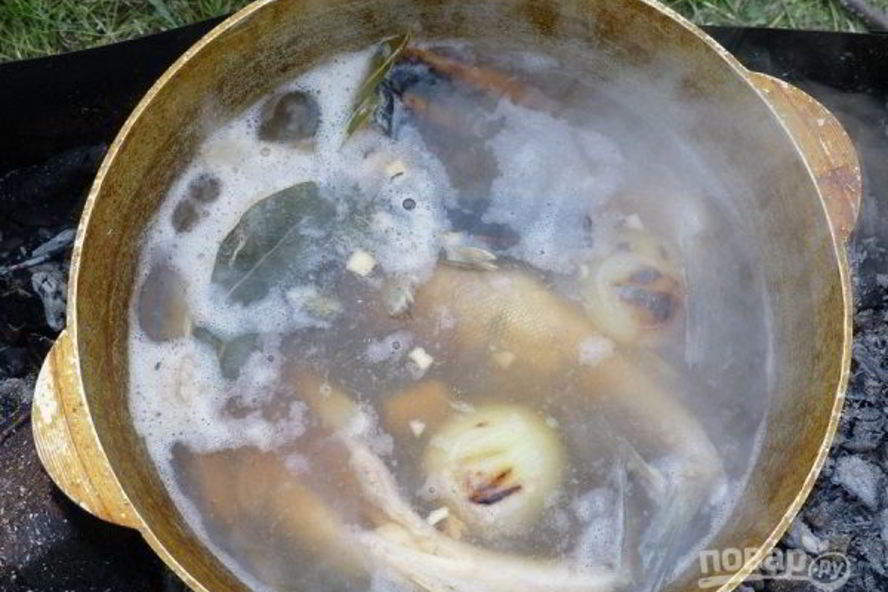 Рецепт ухи в казане