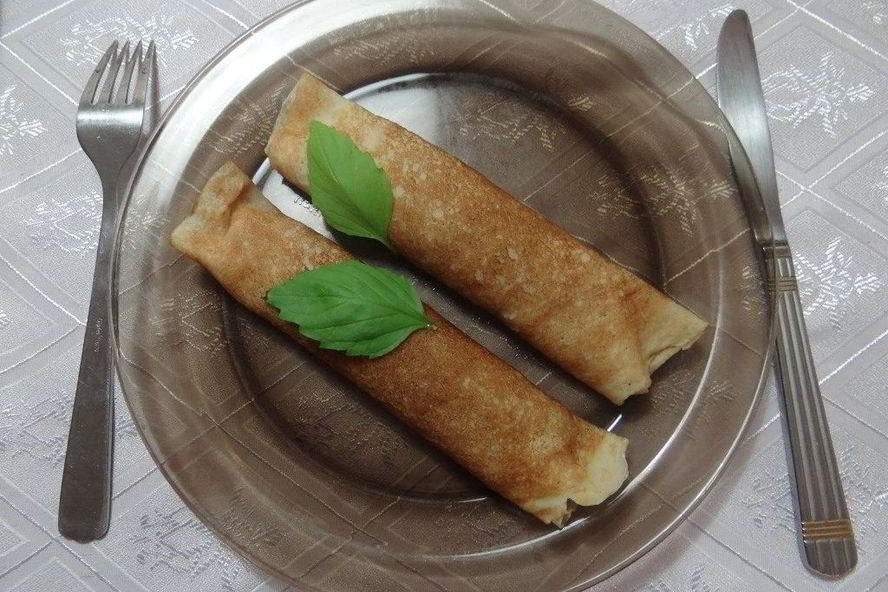 Рецепт блинчиков с куриной грудкой