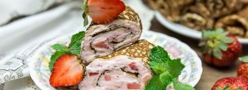 блинчики с творогом и клубникой. Шаг 20