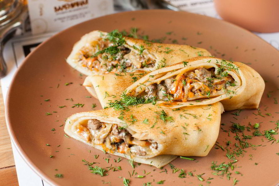 Рецепт блинов с куриной печенью и морковью