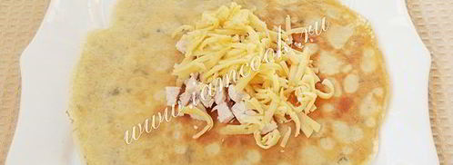 блины с курицей и сыром. Шаг 4