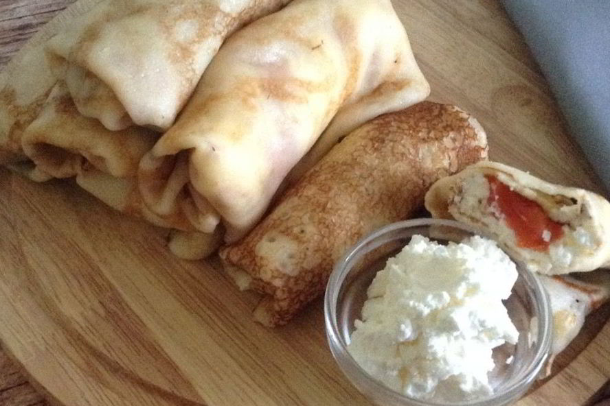 Рецепт блинов со сливочным сыром и семгой
