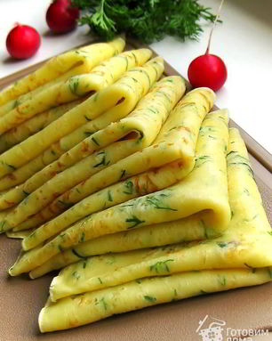 Сырные блины с укропом