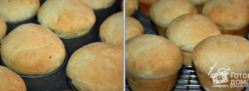 булочки-маффины с сырно-рыбной начинкой. Шаг 7