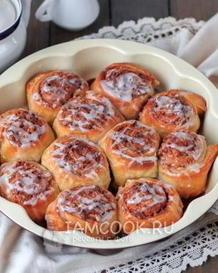 Булочки с корицей из слоеного теста