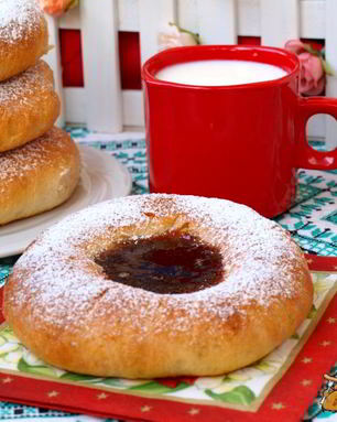 Постные ватрушки с вареньем