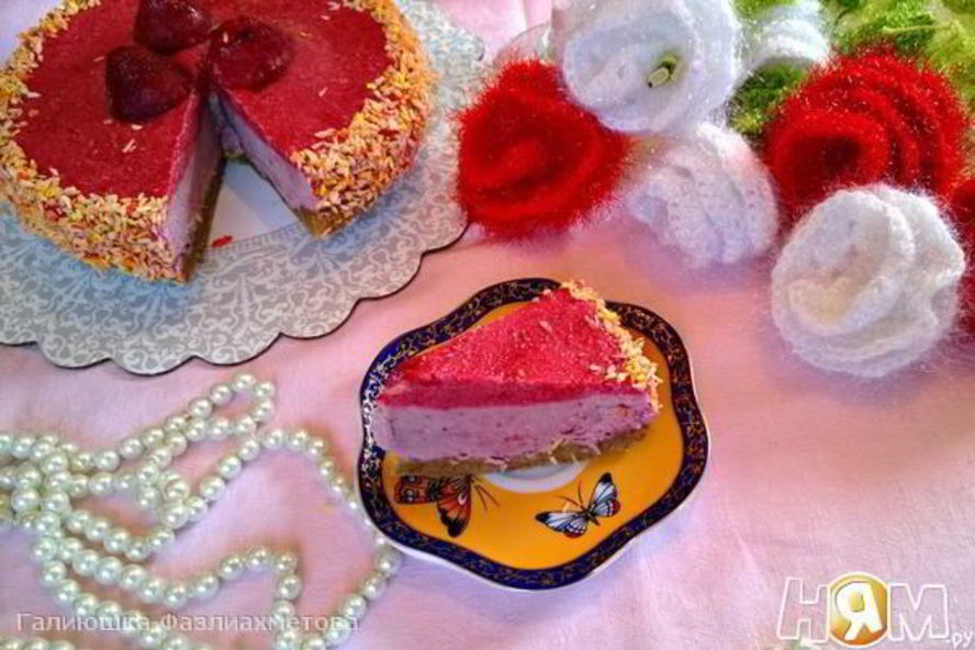 Рецепт клубничного чизкейка без сыра