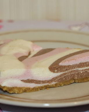 Трехцветный домашний чизкейк