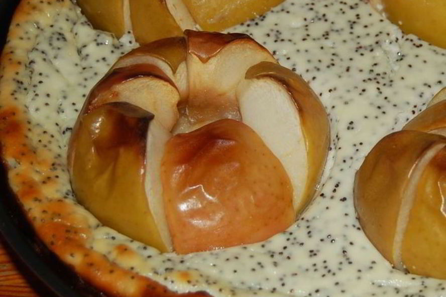 Рецепт яблочно-творожного чизкейк с маком