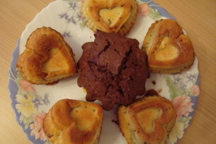 Рецепт кексиков валентинки с бананом