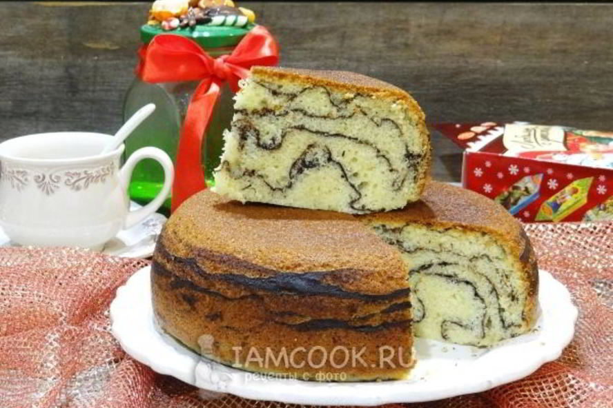 Рецепт мраморного кекса с лимонадом