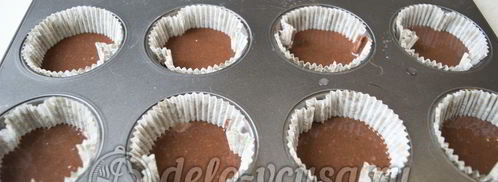 шоколадные капкейки с кремом. Шаг 8