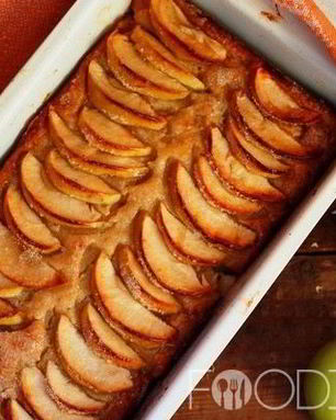 Творожный кекс с яблоками