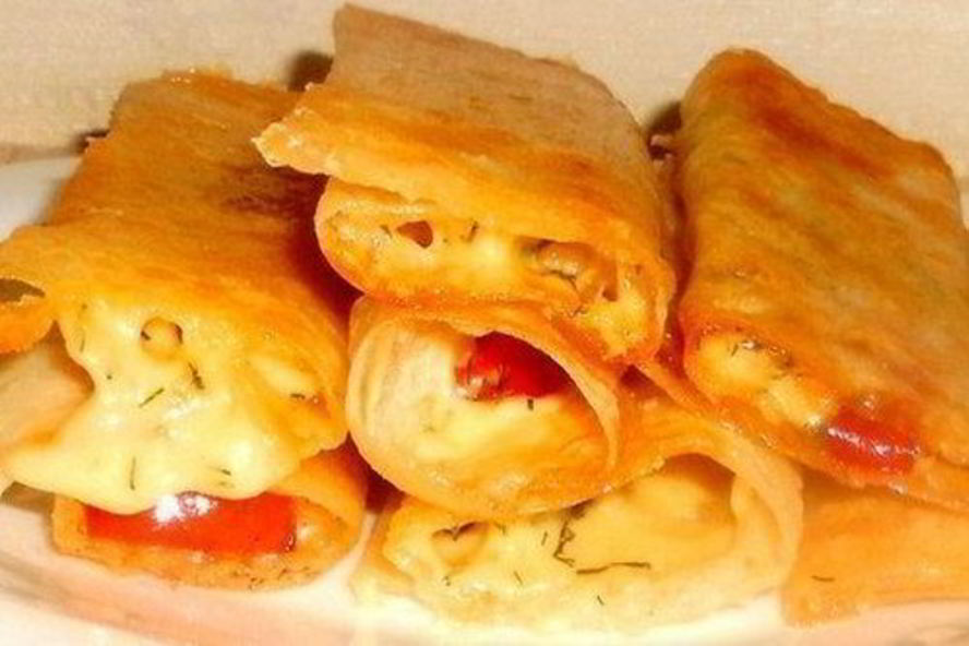Рецепт блинчиков с сыром из лаваша