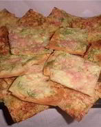 Чипсы из лаваша с ветчиной и сыром