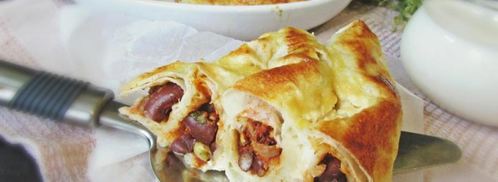 лаваш с фасолью и курицей. Шаг 12