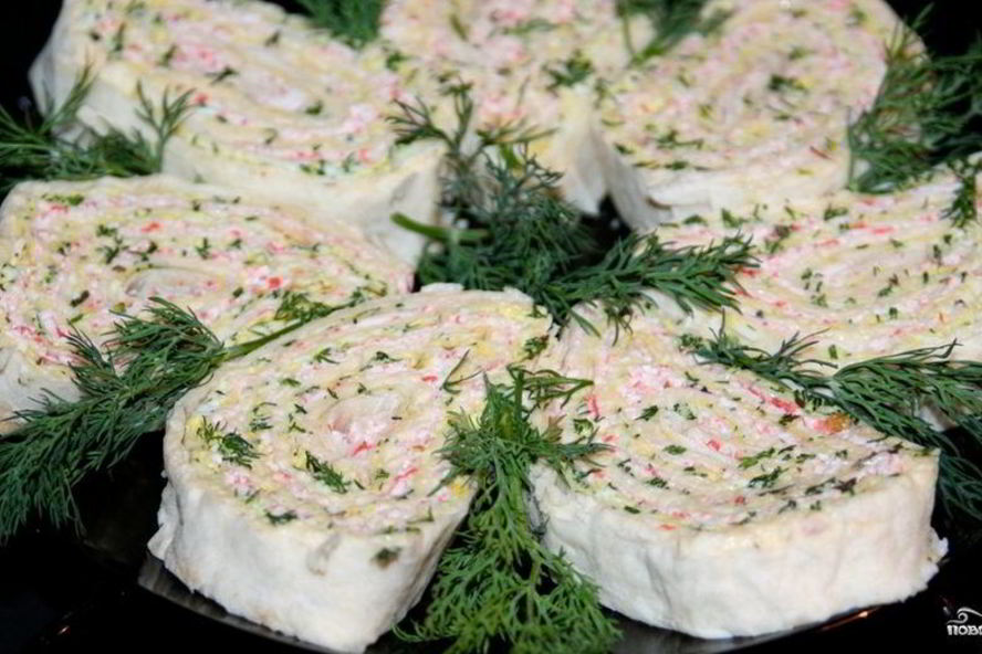 Рецепт лаваша с крабовыми палочками