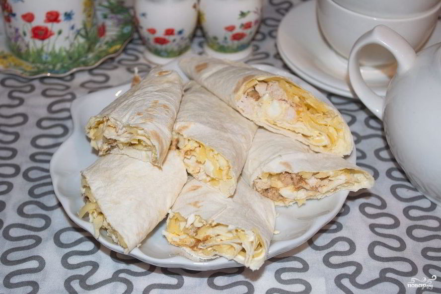 Рецепт лаваша с курицей и яйцом