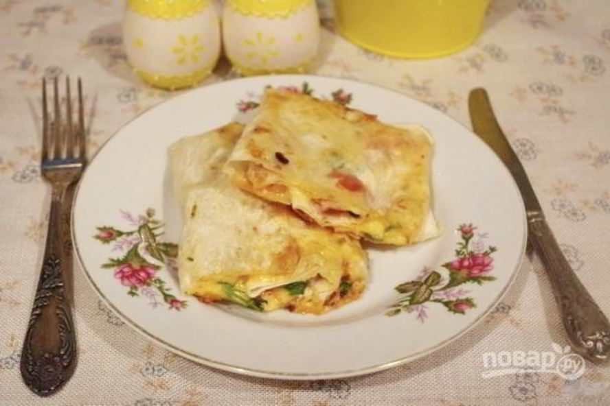 Рецепт лаваша с начинкой, жаренный на сковороде