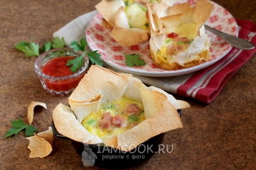 Рецепт лаваша с ветчиной и яйцом