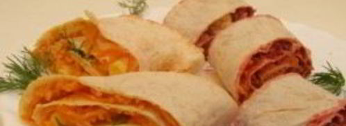 рулеты из лаваша с овощными начинками. Шаг 5