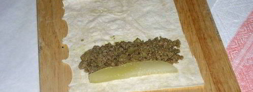 трубочки с мясной начинкой лавашони. Шаг 7