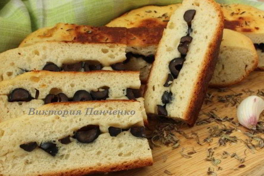 Рецепт фокаччи с маслинами и орегано
