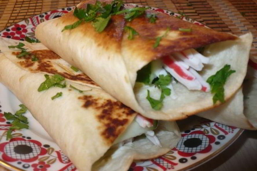 Рецепт лепешек с салатиком