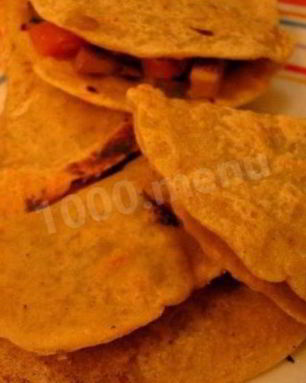 Рисовые лепешки с начинкой из грибов