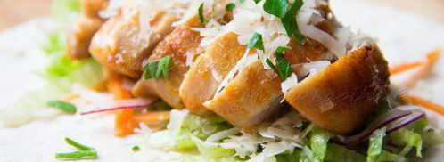 тортильи с острой курицей, овощами и сыром джюгас. Шаг 8