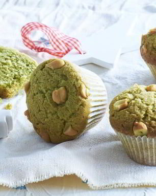 Маффины с матча и белым шоколадом