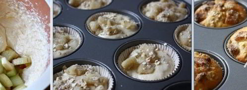 маффины с ревенем и марципаном. Шаг 4