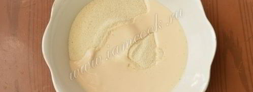 манник на кефире с творогом. Шаг 4