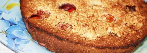 манник с халвой и сливами. Шаг 7