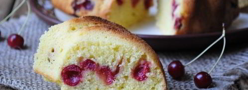 манник с вишней на кефире. Шаг 20