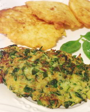 Детокс оладьи из цукини с зеленым луком и мятой