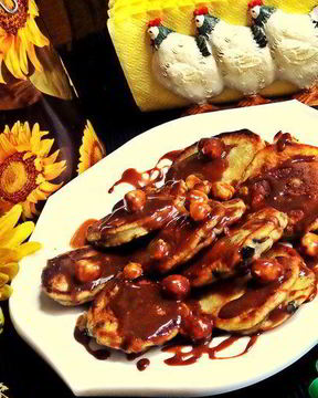 Оладьи с черникой и шоколадом