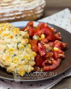 Рубленые куриные оладьи с кукурузой